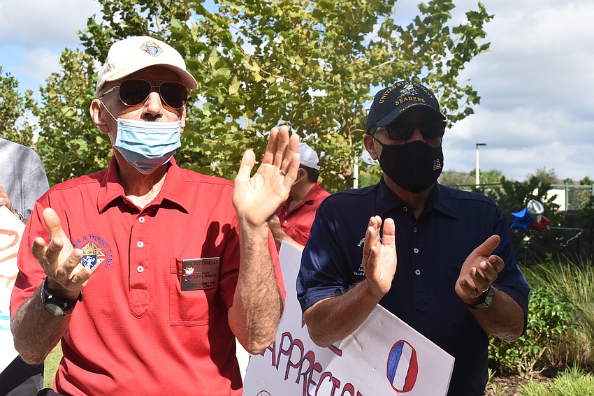 Sam Bastianelli (left) and Vinny Cipriano are both Knights of Columbus members. Cipriano is also a two-year Navy veteran.