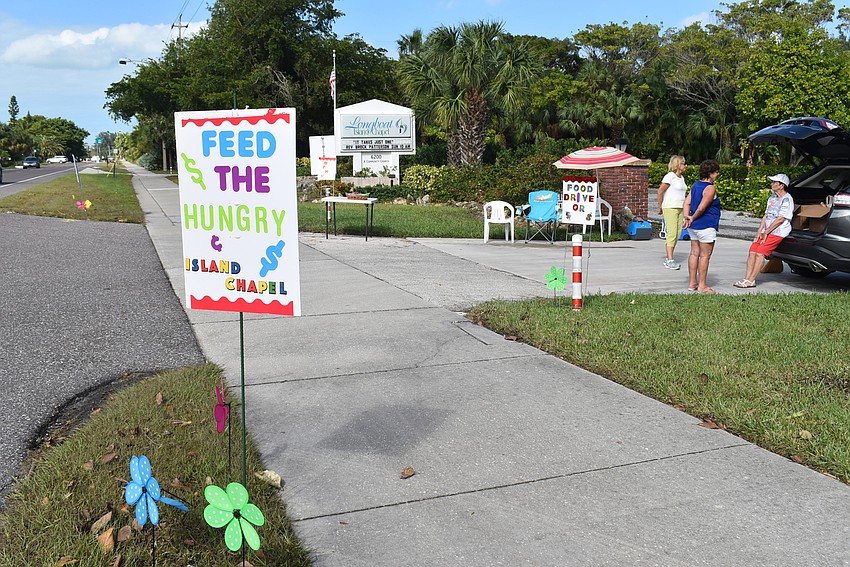 Bright signs were set up to draw drivers in.