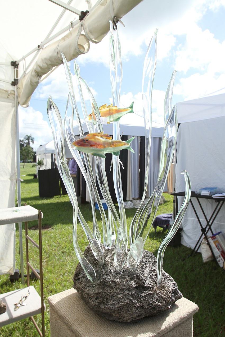 Susie Ayala had intricate glass scultptures.