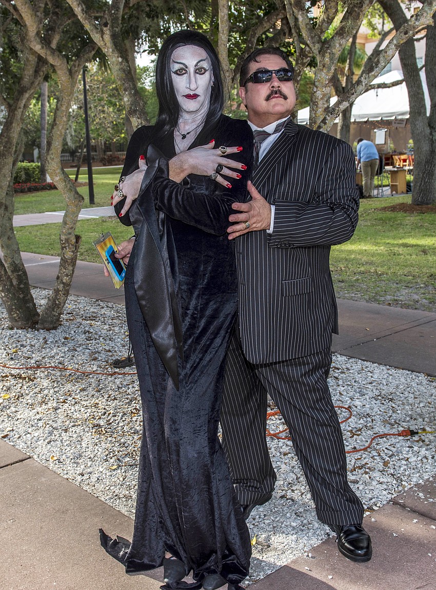 Scott Keys and his partner, David Covach, who is costume shop manager at Asolo Repertory Theatre, at a black-tie event in Sarasota.