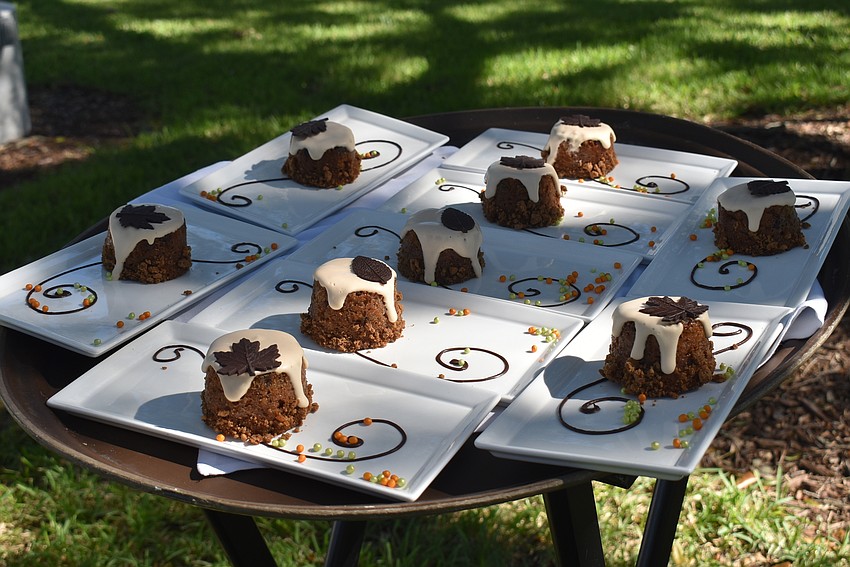 Carrot cake was served for dessert.