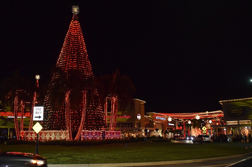 Cliff McHenry, the director of property management at Benderson Development, said more than 90 miles of light and power cables were used to create the holiday light show at UTC.