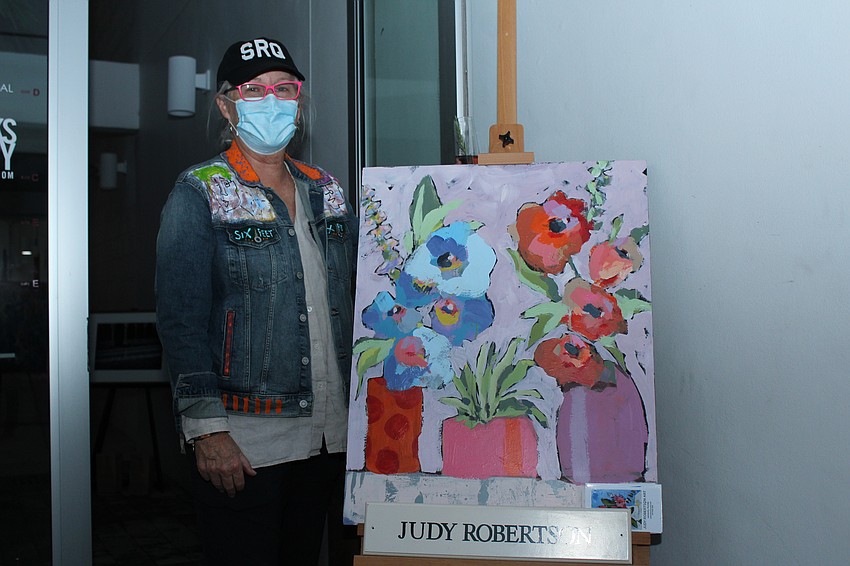 Judy Robertson had her expressionist paintings on display.