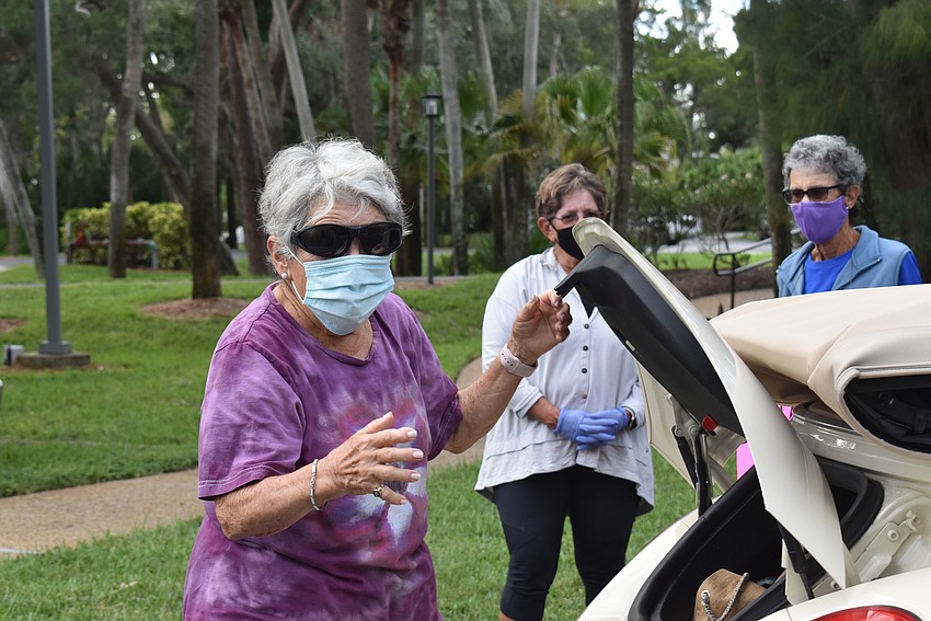 Debby Hamburg dropped off food donations after picking up her dinner.