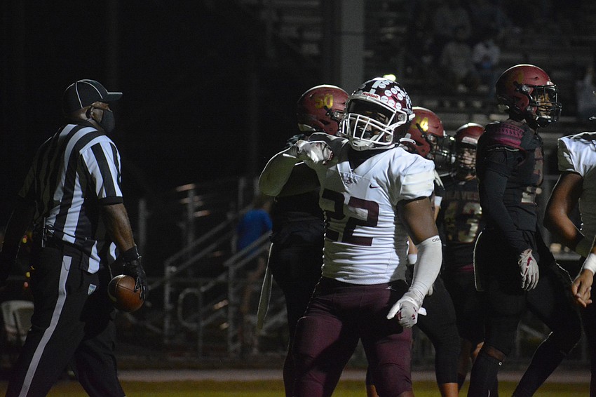 Lavontae Youmans celebrates after a first-half touchdown run.