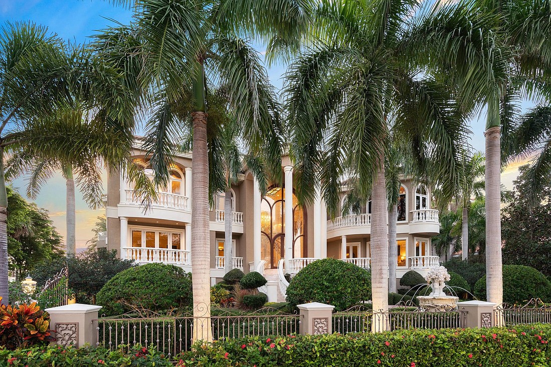 The estate at 825 Longboat Club Road was built in 2002 with six bedrooms, five-and-two-half baths, a pool and 12,619 square feet of living area.