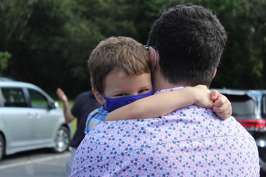 Robby Wagner kept close to his dad Jason Wagner.