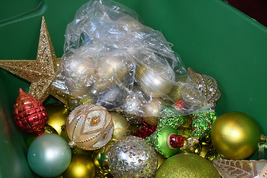 One box was entirely full of various ornaments.