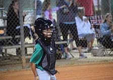 Catcher David Brierton probably is comfortable during the pandemic as he already wears a mask while playing baseball.