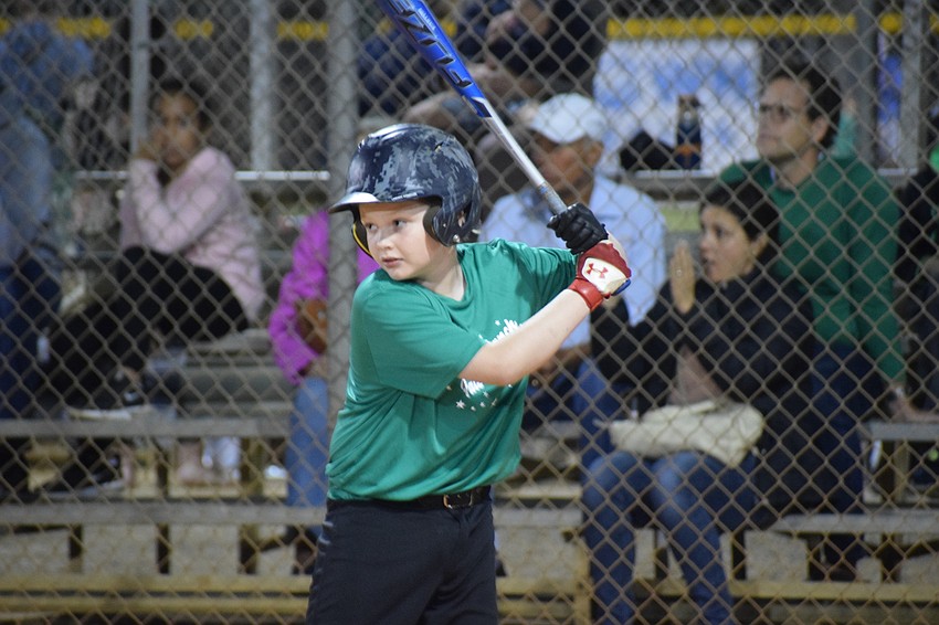 Sam Lucey concentrates on the pitch.