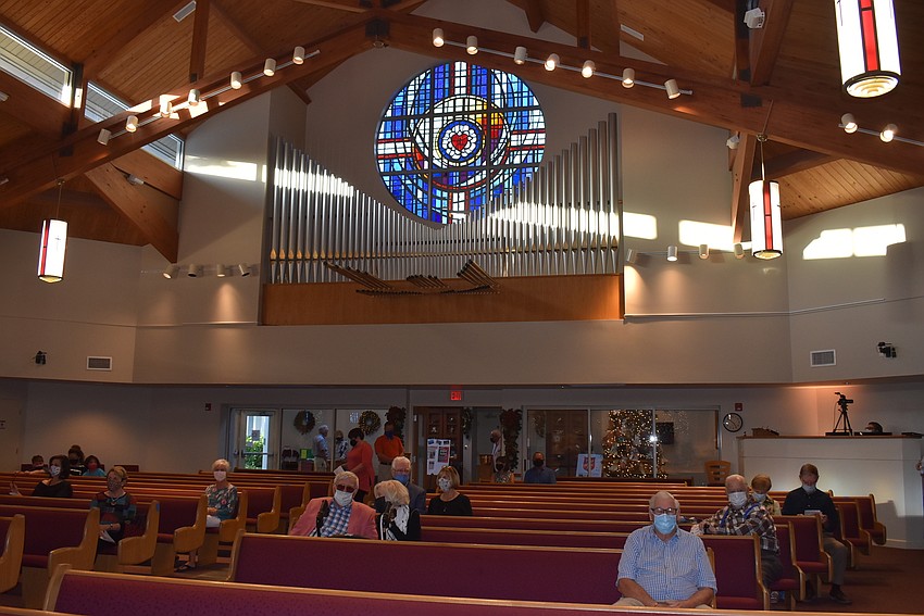 About 55 attendees came to the in-person service. The church had planned for up to 76.