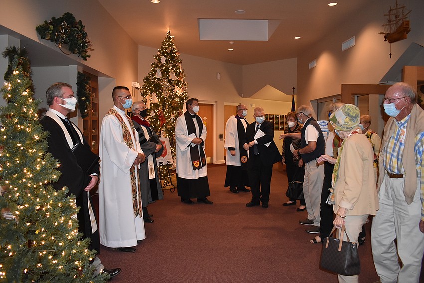 After the service, the faith leaders greeted their congregants quickly before everyone parted ways.