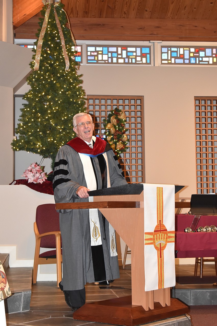 The Rev. Norman Pritchard gave the service's main message.