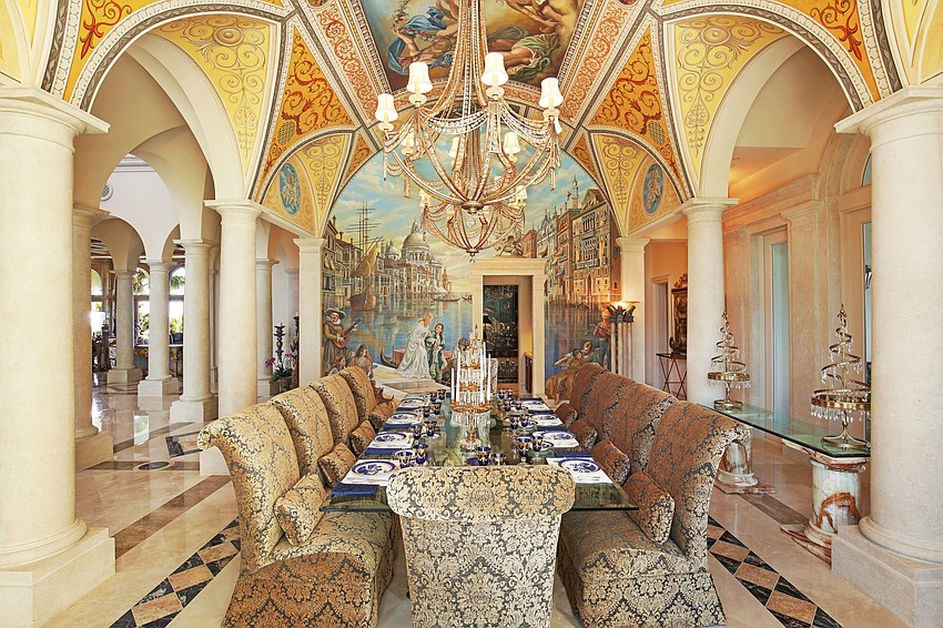 Marble highlights the property's Venetian architecture.