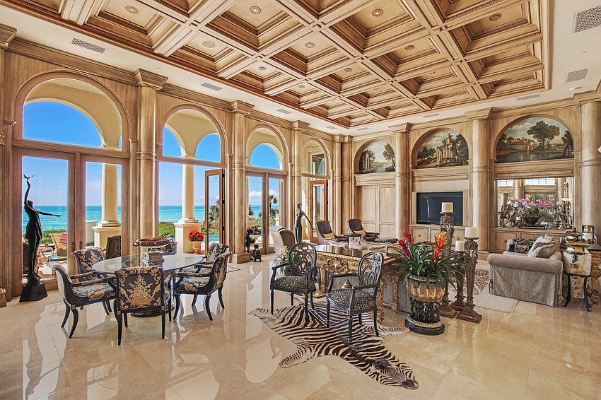 The home features views of the Gulf of Mexico.
