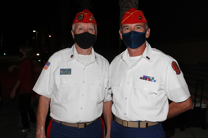 Rick Riseborough and Larry Sajac represented the Marine Corps Reserve Toys for Tots Program.