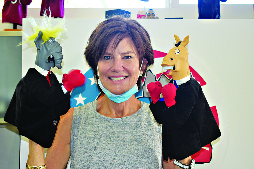 Oct. 22: Lynn Armstrong-Coffin found a little levity in 2020's acrimonious political climate.