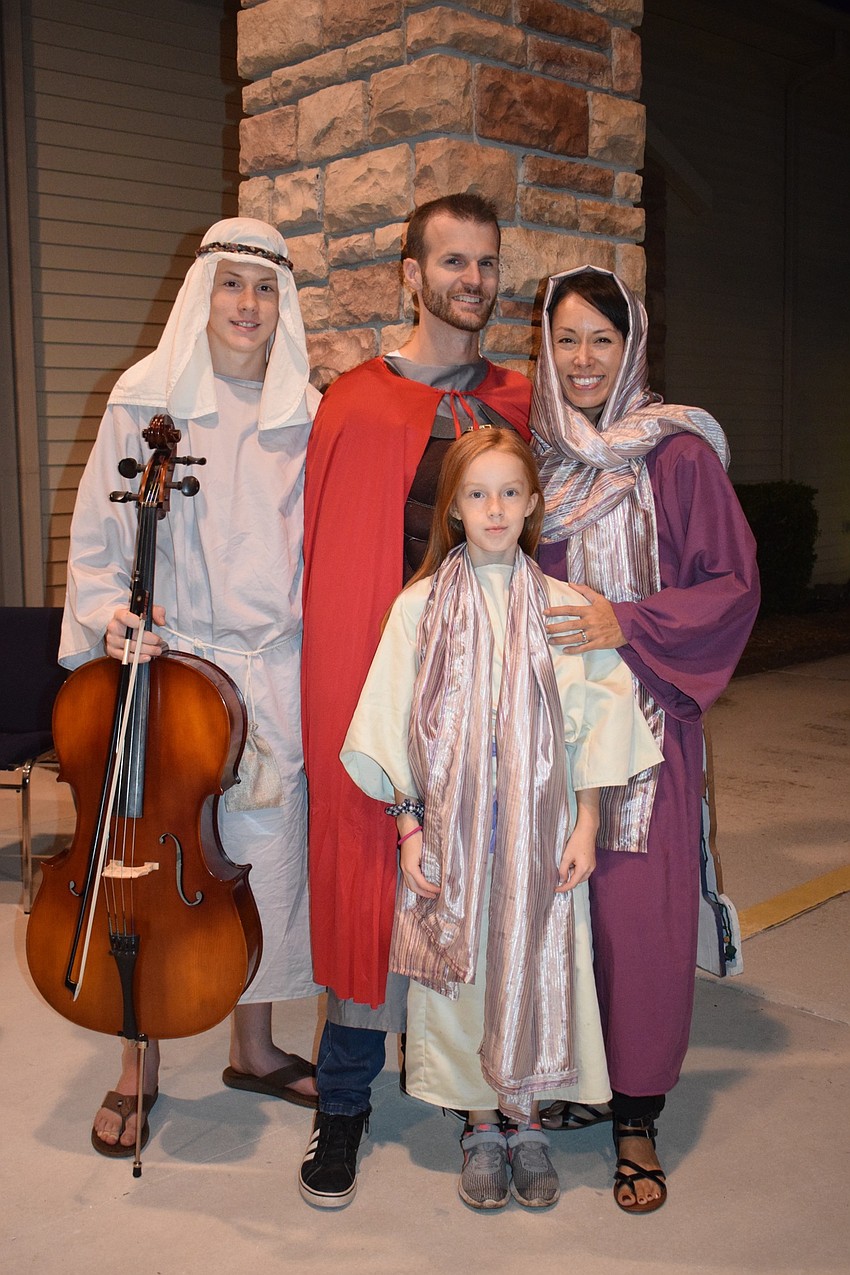 Liam Egerdahl, 12, participates in the Bethlehem Experience with his dad, Matt Egerdahl, who is the new associate pastor at Evangel Baptist Church, his mom, Joanna Egerdahl, and his 9-year-old sister, Lana Egerdahl.