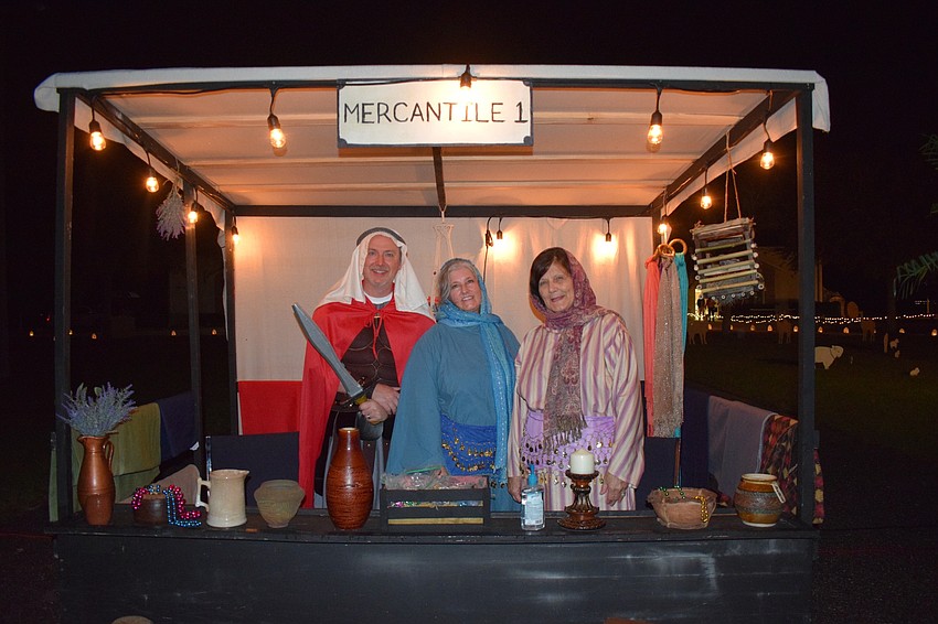 Lance Winton, a soldier, joins his wife Susan Winton, in the mercantile where she's selling beads, jewelry and scarves with Doris Proper.