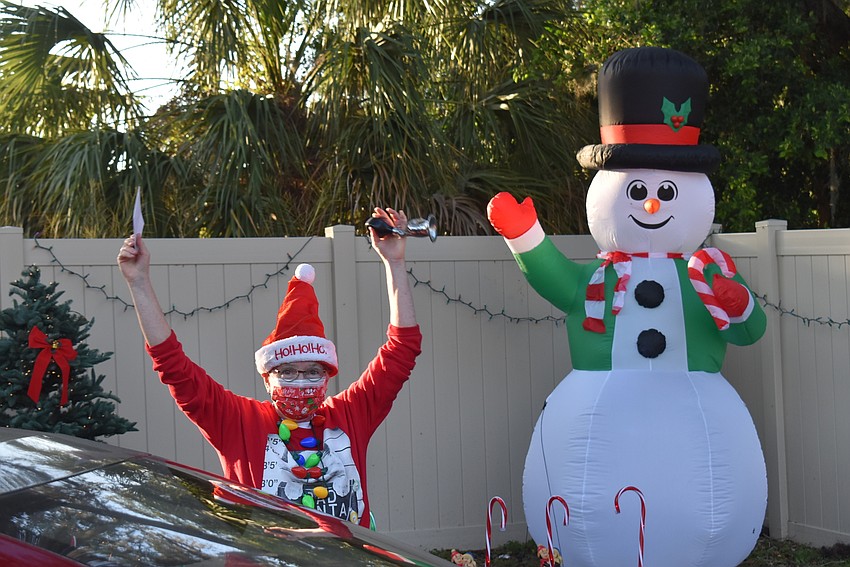 Maggie Shaw celebrates a toy donor.