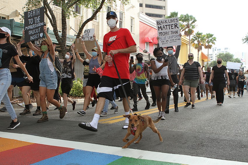 June 4: Protesters took to downtown streets.