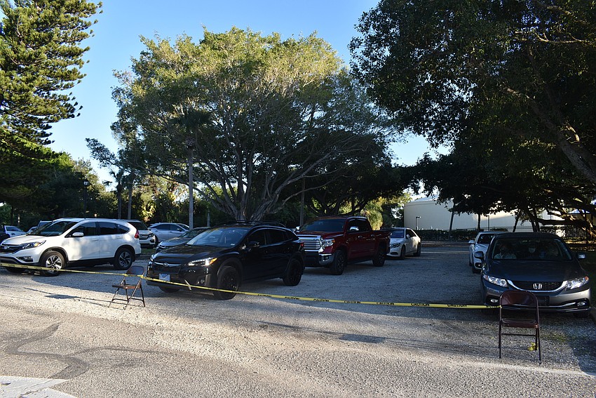 Folks could choose to stay warm and very socially distanced in their cars to watch the festivities.