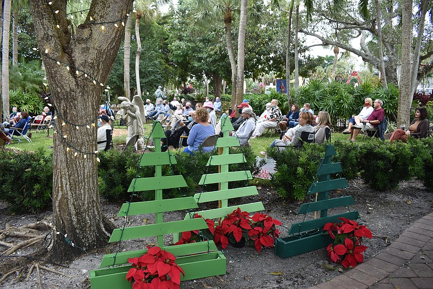 The garden was decorated with festive touches and a few extra trees.