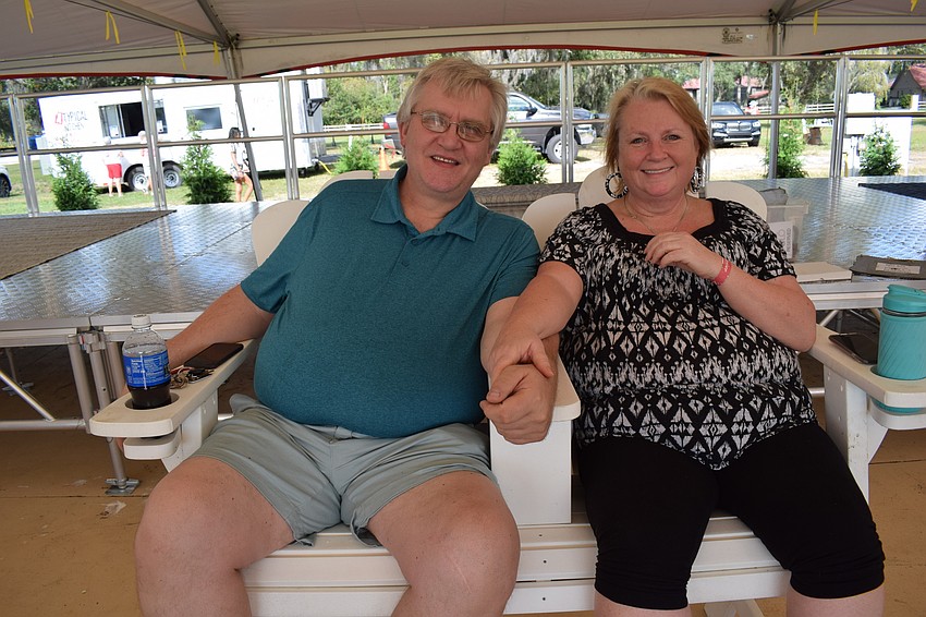 University Park's David Stover and Donna Tate purchased premium seats at midfield. Tate said she is worried about the pandemic, but she would do anything to get next to horses.