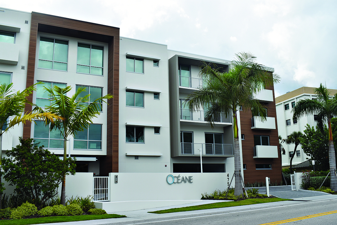 Unit 301 of the Oceane Condominiums on Siesta Key was built in 2019 with four bedrooms, four-and-a-half baths and 4,439 square feet of living area.