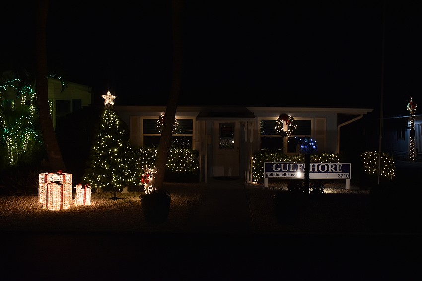 The front office is decorated every year and visible from Gulf of Mexico Drive.