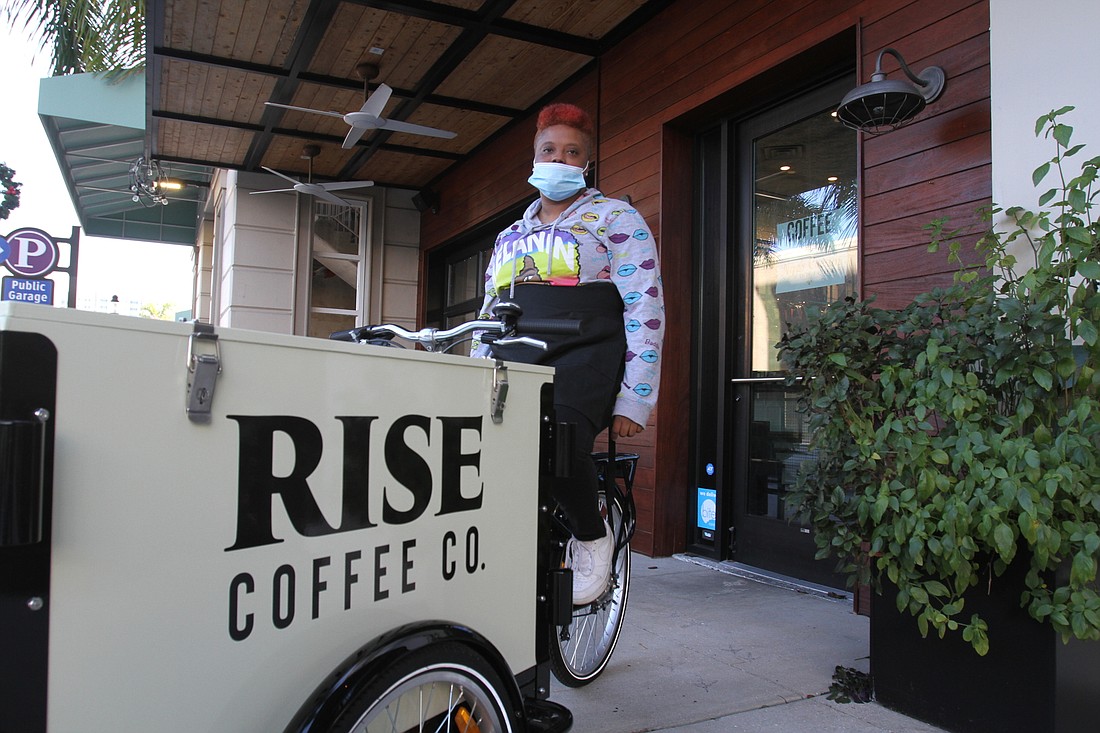 Mercedes Matthews makes coffee and ice cream and may one day deliver it with the company&#39;s delivery bike.