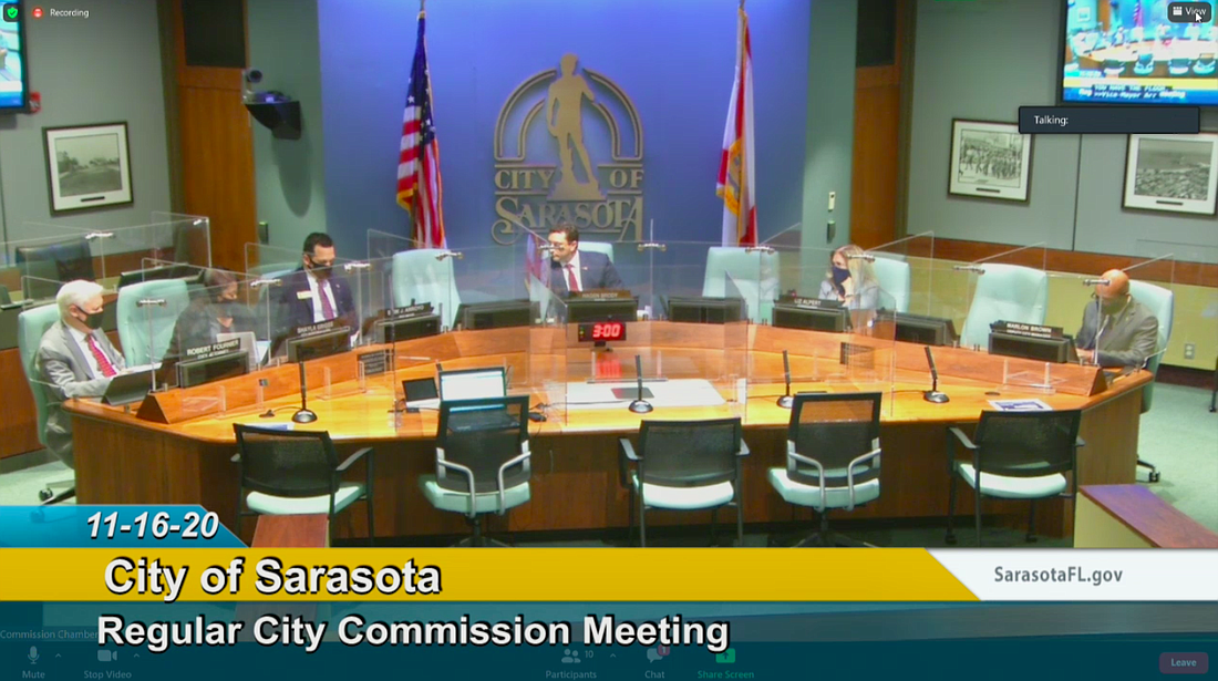 Commissioners discussed the pros and cons of adjusting their meeting schedules on Nov. 16, ultimately directing staff to conduct some research before continuing the conversation. Image via city of Sarasota.