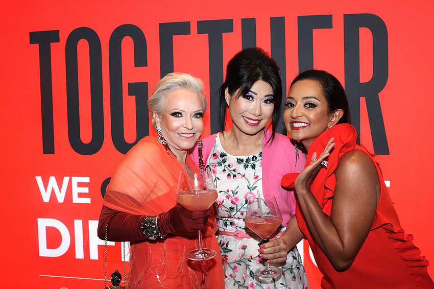 Elisabeth Waters, Jaclyn Brunckhorst and Umbreen Khalidi-Majeed were all smiles at CAN Community Health’s Red Ribbon Gala on Feb. 22