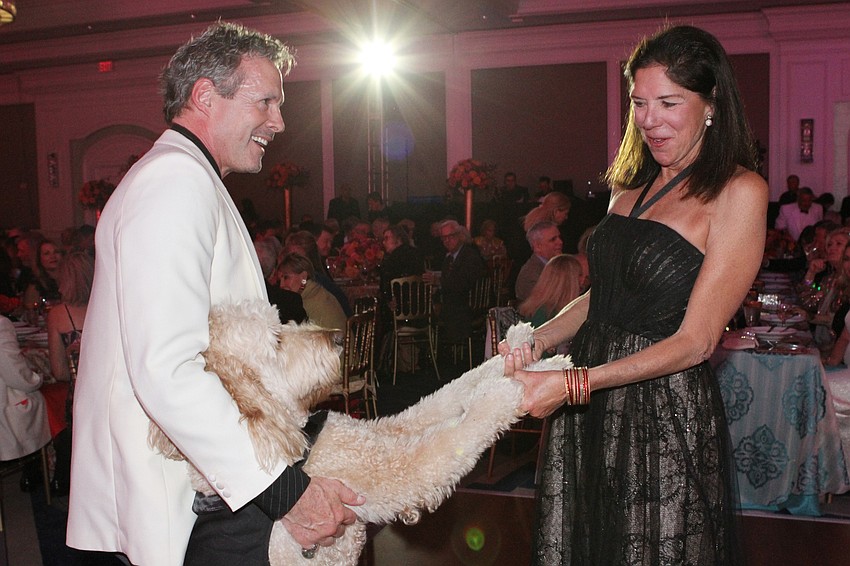 James Jordan, Bo the dog and Claudia McCorkle hit the dance floor early at the Asolo Repertory Theatre’s Bollywood Ball on March 7.