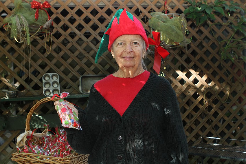 Joan Marie Condon passed out treats.