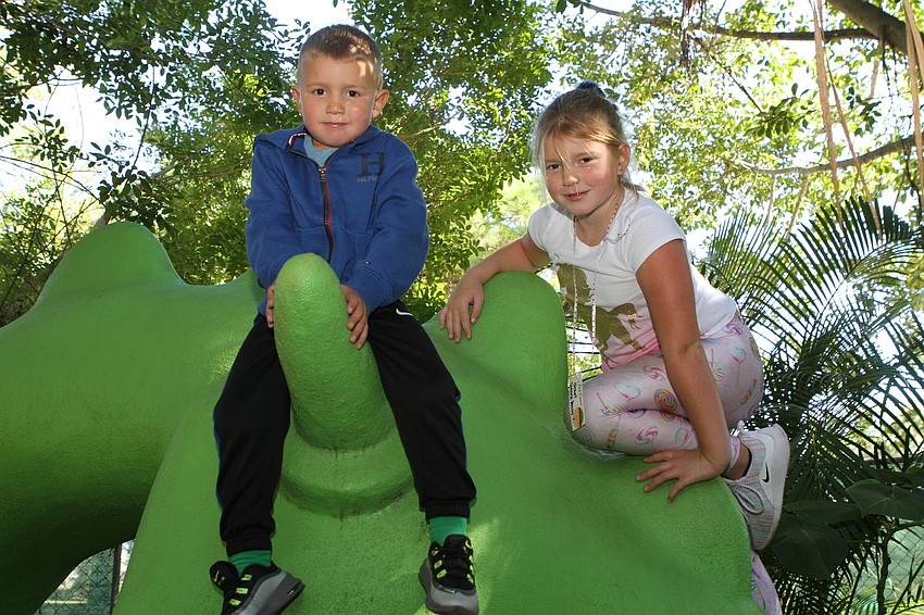 Nicholas and Mia Troke scaled the structure.
