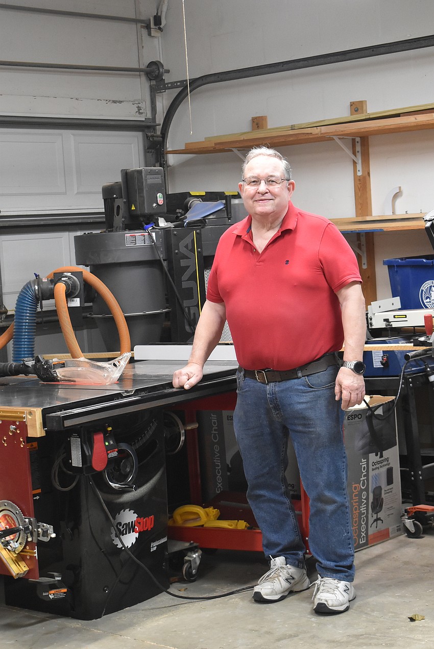 Whisper Bend resident Alan Brown is the president of the Florida West Coast Woodworkers club. He has a workshop in his garage.
