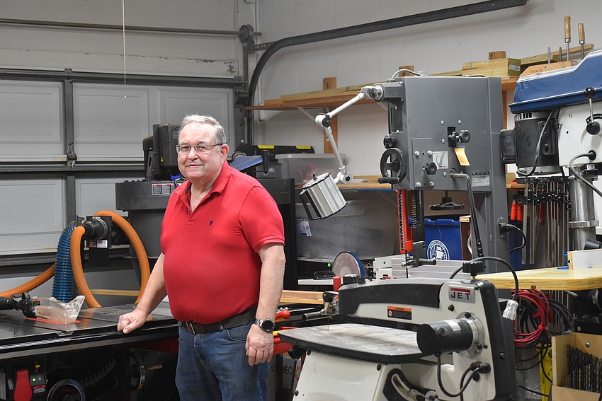 Whisper Bend resident Alan Brown is the president of the Florida West Coast Woodworkers club. He has a workshop in his garage.