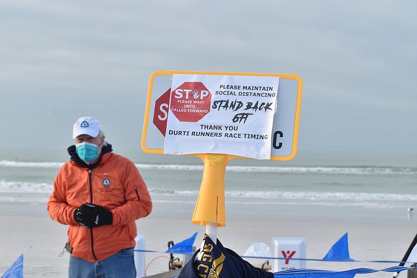 Dan Pollock waves runners out of the gate.