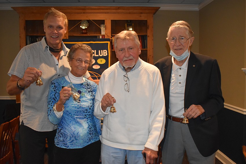 Chris Sachs, Sue Wertman, Ed Krepela and Reg Ware received bells as thank-yous for their involvement in bell ringing.