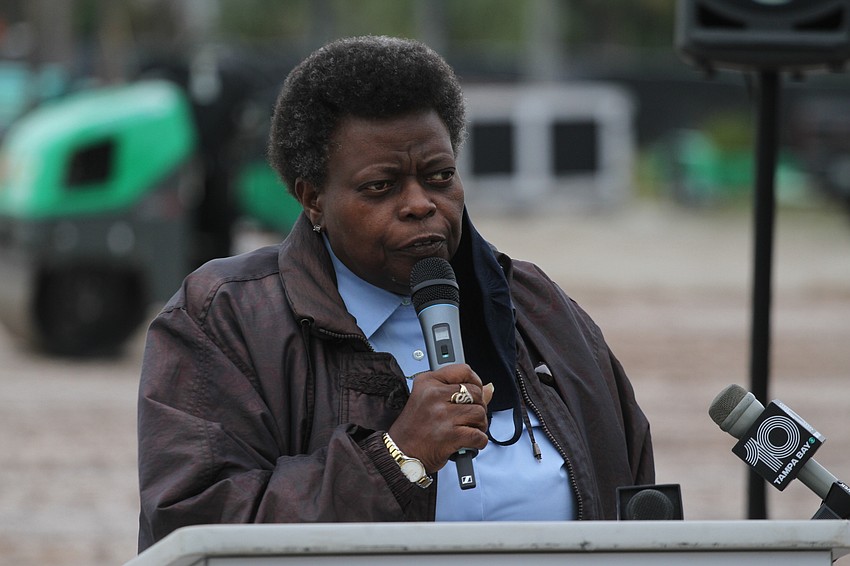 Sarasota Housing Authority board member Valerie Buchand delivered the invocation.