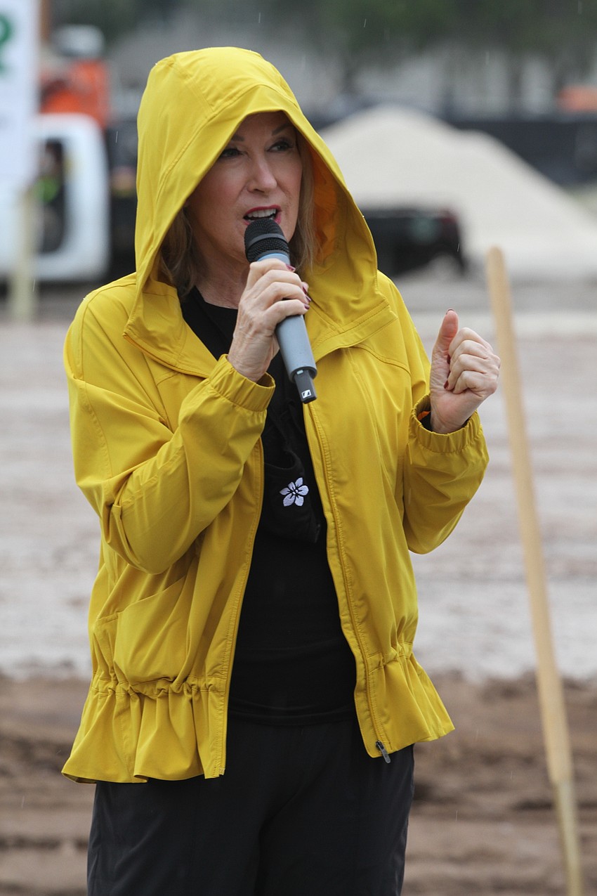 Charles and Margery Barancik Foundation CEO Teri Hansen prepared for the weather.