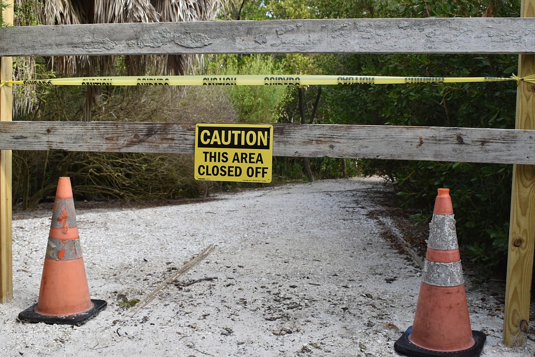 The eastern portion of the trail at Joan M. Durante Park is closed for the foreseeable future.