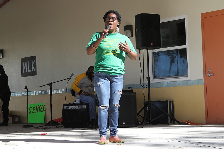 Melanie Lavender delivered a passionate spoken-word piece.