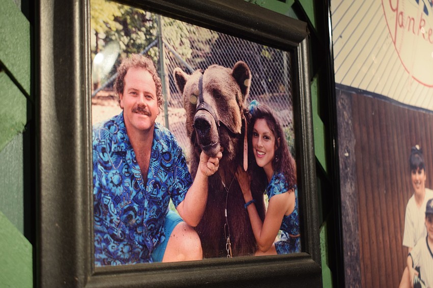 Photos of Johnny and Monica Welde hang in the Bearadise snack bar.