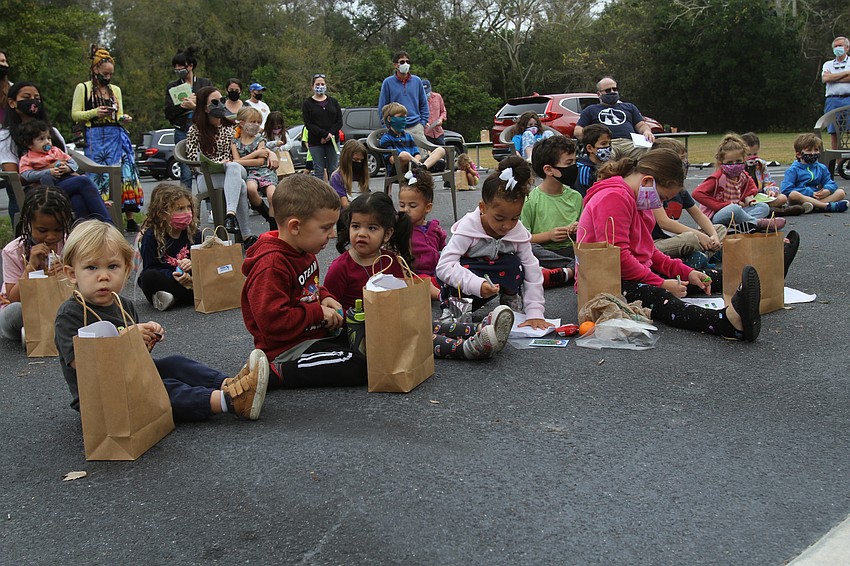 Families turned out for the Tu B’Shevat celebration.