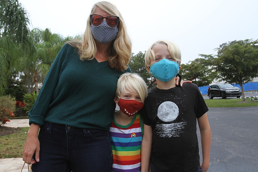 Rachel, Felix and Theo Levey-Baker watched the festivities.