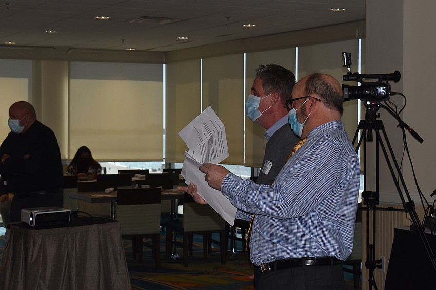 Michael Garey and Al Benincasa prepared to present awards.