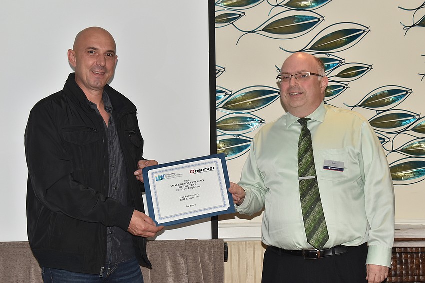 Ivan Radosavljevic, third in Small Business Person of the Year (10 or less employees) with Brad Marner