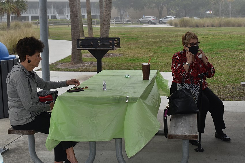 Barbara Pressman and Elise Galinsky sat at opposite sides of the table.